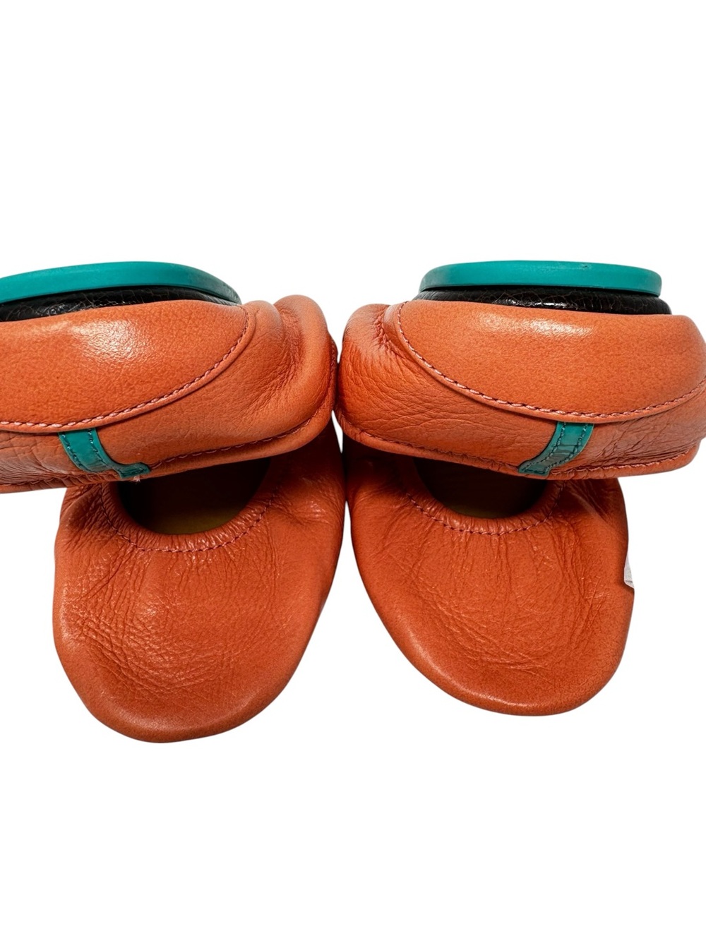 Tieks Tangerine Leather Orange Ballet Flats size 9 NEW